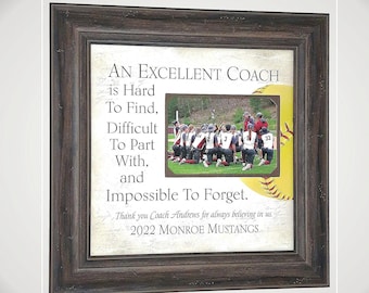 Softball Photo Picture Frame Gift, Team Photo Gift End of Season Softball Gift Coach Frame, Coach Appreciation Gift Softball Thank You Gift,