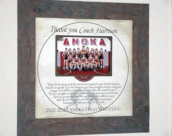 Wrestling Coach Gift End of Season, Team Gift Senior Night, Personalized Wrestling Coach Frame Photo Mat