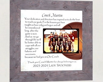 Basketball Coach Thank You Gift, Basketball Frame from Team, Custom Basketball Coach Photo Frame, Custom Basketball Team Photo Mat