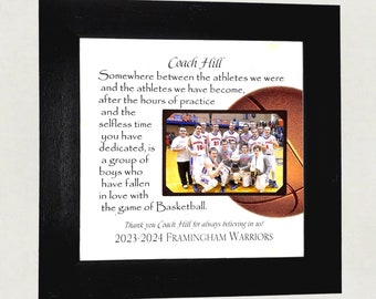 Basketball Coach Gift, Team End of Season Gift, Senior Night Banquet Thank You, Personalized Coach Team Photo Frame