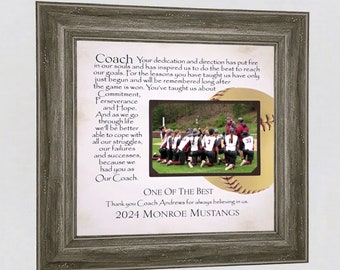 Team Photo Gift End of Season Softball Gift for Coach, Personalized Custom Coach Photo Picture Frame Gift