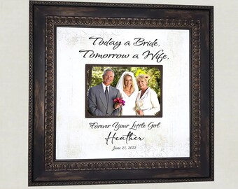 Father of the Bride Gift, Personalized Wedding Frame with Photo, Parents Wedding Gift for Mother Father, Parents of The Bride from Daughter