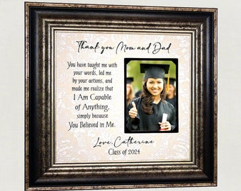 High School College Graduation Gift, Thank You Gift for Parents, Personalized Graduation Photo Frame,  Custom Graduation Print