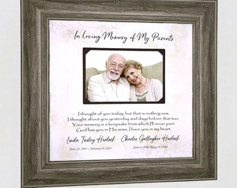 Memorial Frame with photo, Memorial Gift for Loss of Wife Mother Husband Father In Memory of Parents