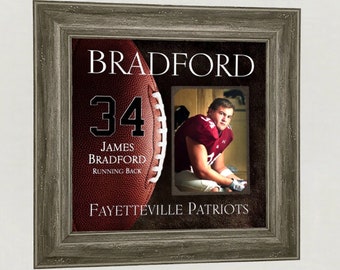 Personalized Senior Night Football Picture Frame, Sports Team Gift, Custom Gifts for Graduating Senior, Graduation Gift Ideas