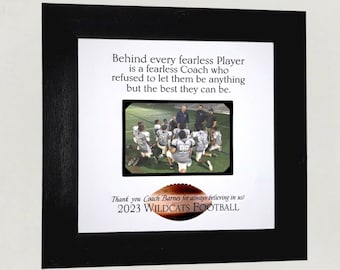 Personalized Football Coach Gift, End of Season Banquet, Thank You Gift from Team, Custom Football Coach Picture Frame Photo Mat