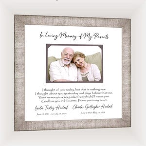 Personalized Memorial Frame: Loss of Parents or Grandparents, Custom Quote, 12x12