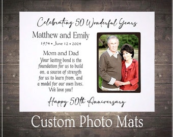 60th Anniversary Frame, 50th Wedding Anniversary Frame Gift for Parents, Golden Anniversary Gifts for Parents, Wedding Anniversary Frame