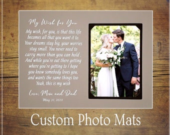 Personalized Wedding Gift from Parents for the Couple, Song Lyrics, Gift for Bride Groom from Parents, Custom Photo Mat