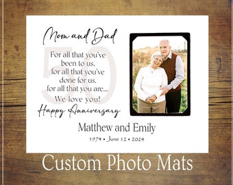 Personalized Golden Anniversary Frame Gift, 50th Wedding Anniversary Frame, 50th Anniversary Gifts for Parents, Parents 60th Anniversary