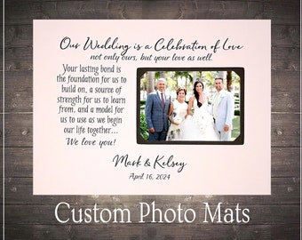 Wedding Gift for Parents of the Bride, Parents Wedding Gift for Mother of the Groom, Personalized Wedding Photo Picture Frame Mat