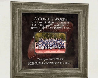 Custom Personalized Football Coach Appreciation Gift, Football Coach End of Season Thank You Gift from Team