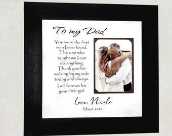 Father of the Bride Wedding Gift, Father Gift from Daughter, First Dance Wedding Song Lyrics, Personalized Wedding Photo Picture Frame Mat