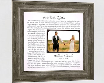 Custom Framed Wedding Song Lyrics, First Dance Song Lyrics Print, 1st Anniversary Wedding Vows Framed Gift For the Couple