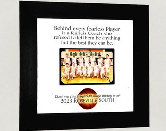Personalized Basketball Coach Gift, End of Season Thank You Gift, Photo Gift from Team, Custom Basketball Coach Photo Frame