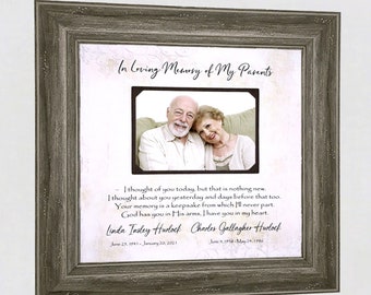 Loss of Mother, Loss of Father, Memorial Frame for Loss of Parents, Personalized Memorial Photo Picture Frame Mat. Loss of Husband Wife