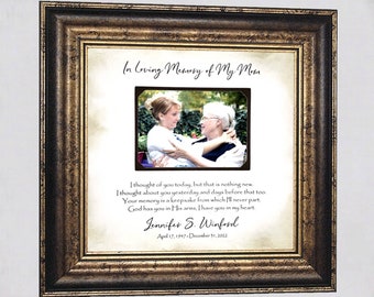 Loss of Mother, Loss of Father, In Memory of Loss of Mom, Loss of Dad Memorial Frame, Custom Memorial Photo Mat, Parents Memorial Frame