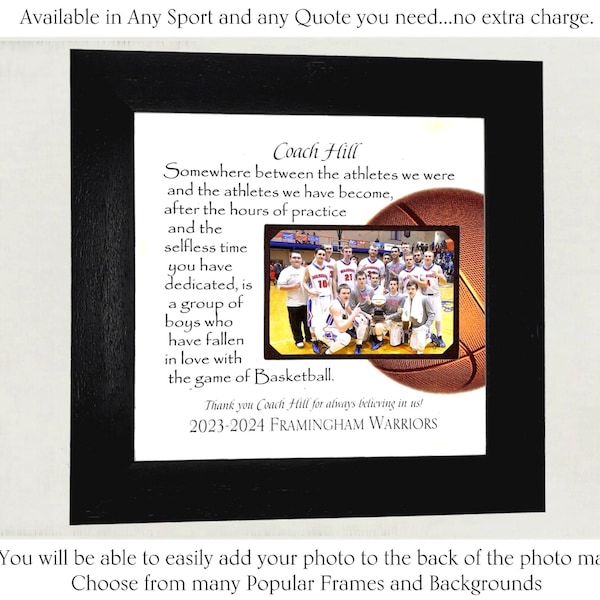 Basketball Senior Night Team Gifts for Coach, Thank You Gift Basketball Coach Frame, Basketball Coach Gift, Basketball Coaches Gift,