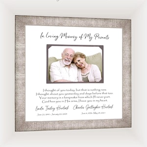 Personalized Memorial Picture Frame: Loss of Parents, Custom Quote, 12x12