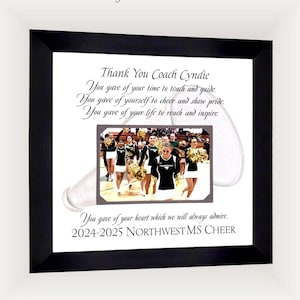 Personalized Cheerleading Coach Gift: Team Photo Keepsake - 12x12 Tribute Frame