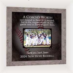 Personalized Baseball Coach Team Photo Gift - Team Senior Night Coach Gift - Any Sport Any Message Custom Made for your Team - 12x12