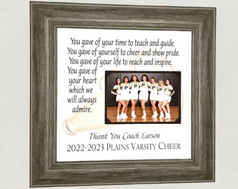 Personalized Cheer Coach Frame with Photo, Cheer Cheerleading Coach Gift from Team, End of Season Senior NIght Banquet Gift