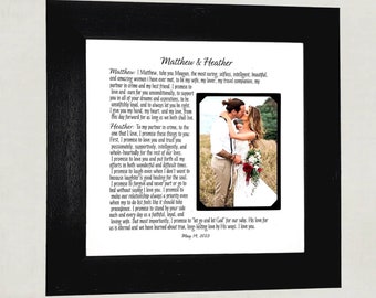 Wedding Vows Gift for Wife Husband, Custom Personalized Photo Frame, Song Lyrics with Photo, Wedding Song Framed, Wedding First Dance Lyrics