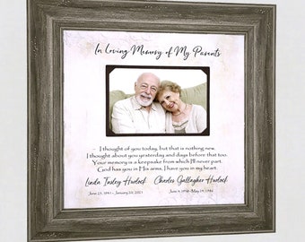 In Memory of Grandfather, Loss of Grandparents Gift, Memorial Gift Grandmother, Personalized Memorial Frame with Photo