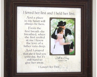 Father of the Bride Gift, Wedding Thank You Gift for Dad, Personalized Wedding Song Lyrics, Custom Wedding Frame with photo