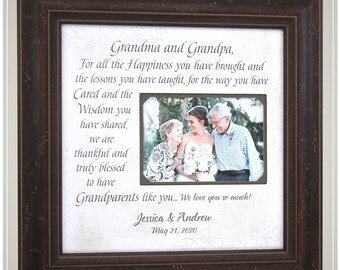 Wedding Gift For Grandparents, Personalize Wedding Photo Picture Frame, Custom Wedding Photo Mat, Wedding Gift from Bride and Groom