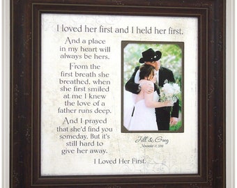 Father of the Bride Wedding Gift Song First Dance Lyrics from Daughter, Custom Wedding Frame Dad Personalized Photo Mat First Dance Lyrics