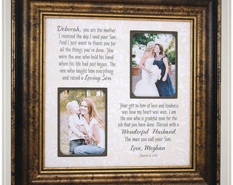 Wedding Gift for In-Laws, Mother of the Groom Gift, Gift from Daughter inLaw, Personalized Custom Wedding Frame Photo Mat