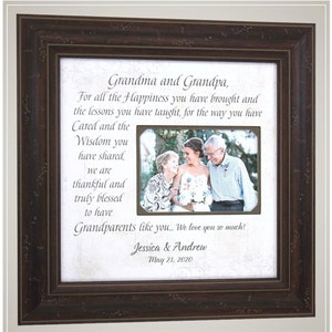 Wedding Gift For Grandparents, Personalize Wedding Photo Picture Frame, Custom Wedding Photo Mat, Wedding Gift from Bride and Groom image 1