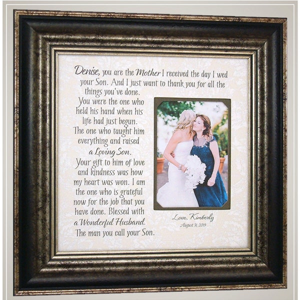 Wedding Gift for In-Laws, Mother of the Groom Gift, Wedding Gift from Daughter In-Law, Personalized Frame Photo Mat for Parents