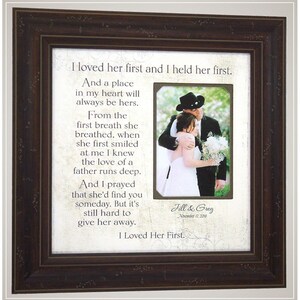 Father of the Bride Wedding Gift Song First Dance Lyrics from Daughter, Custom Wedding Frame Dad Personalized Photo Mat First Dance Lyrics image 1