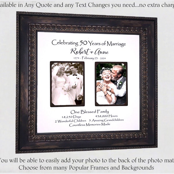 Anniversary Picture Frame 50th Anniversary Gifts for Parents, Golden Anniversary Gifts for Parents,