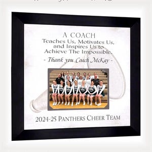Personalized Cheer Coach Photo Gift: Custom Team Quote, 12x12 Frame