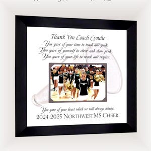 Personalized Cheer Coach Gift Frame: Custom Team Photo Keepsake 12x12
