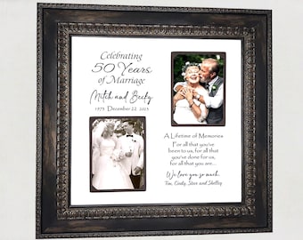 Anniversary Gift for Parents, Then and Now Picture Frame, 50th Anniversary Gift, Gift for Parents Golden Anniversary, Double Picture Frame