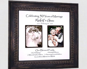 Anniversary Picture Frame 50th Anniversary Gifts for Parents, Golden Anniversary Gifts for Parents,