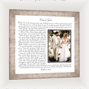 Custom Wedding Vows Song Lyrics Photo Gift: First Anniversary, 12x12 Mat