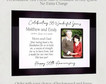 50th Wedding Anniversary Frame Gift for Parents, Golden Anniversary Gifts for Parents, Wedding Anniversary Frame, 60th Anniversary Frame