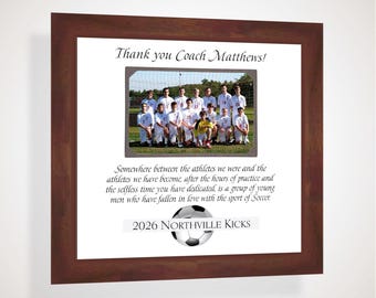 Personalized Soccer Coach Team Photo Frame: Custom Made ANY Sport Message Coaches, 12x12