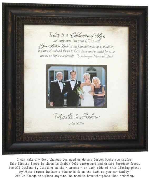 Personalized Photo Frame for Parents of the BRIDE Today Is A Etsy