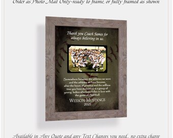 Custom Made Softball Coach Photo Frame Gift: Personalized ANY Team Sport, 9x12 Photo Mat