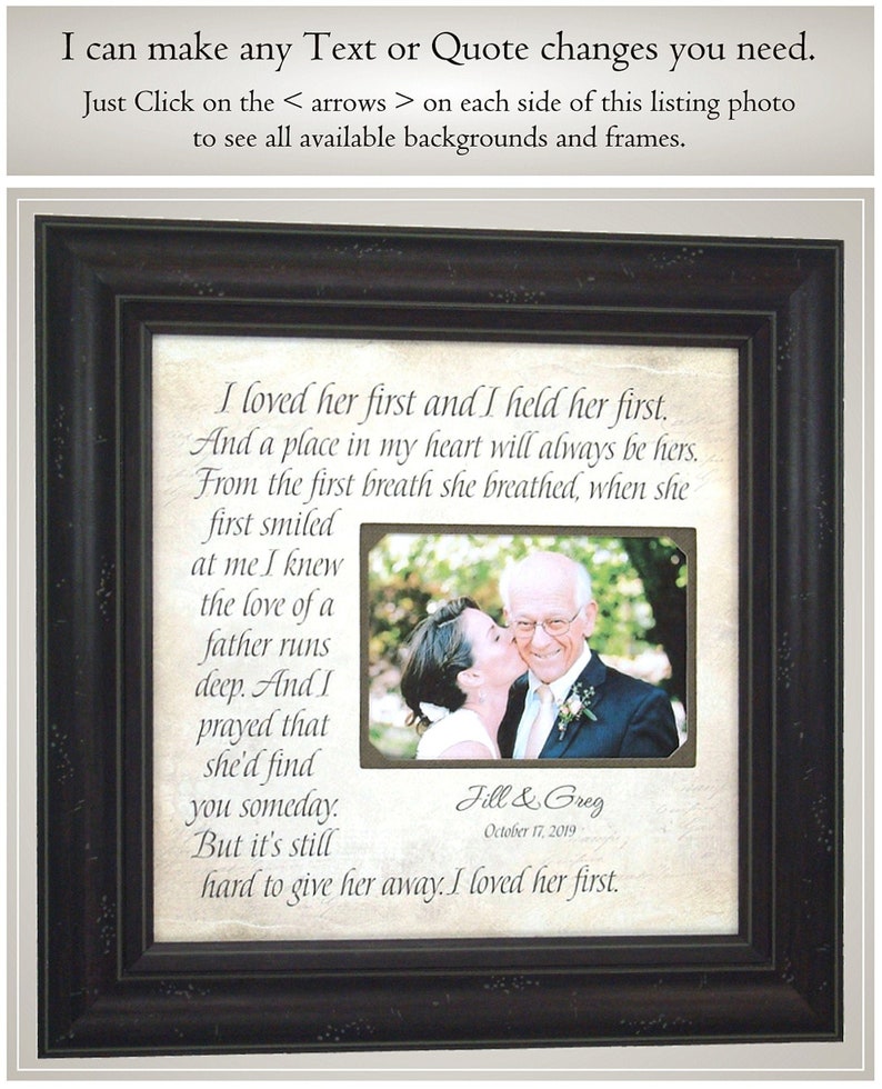 Father of the Bride wedding gift for Dad from Daughter Personalized Wedding Gifts from PhotoFrameOriginals Frames