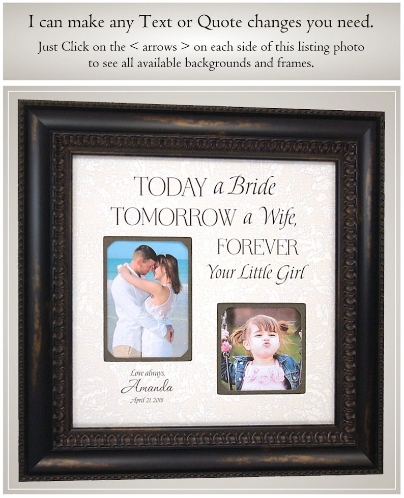 Thank You Gift for Mom Mother of the Bride Gift From Daughter Parents of Bride Wedding Gift for Father of the Bride Today a Bride