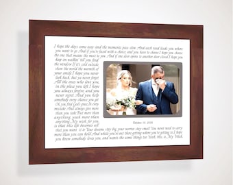 Custom Made ANY Wedding Song Lyrics: Personalized Father Daughter Photo Frame, Standard 8x10 Frame