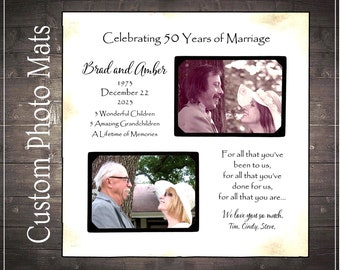 Personalized Anniversary Photo Frame, 50th Anniversary Gifts for Parents, 60th Anniversary Gifts for Parents