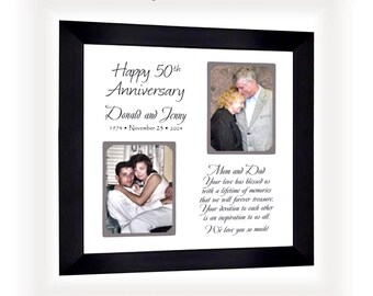 Custom Made ANY Year 50th Anniversary Photo Frame: Personalized Wedding Keepsake Gift, 12x12 Mat